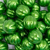 close up view of a pile of 20mm Green Pearl Pumpkin Shaped Bubblegum Bead