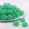 front view of a pile of 20mm Green Sugar Rhinestone Bubblegum Bead