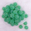 top view of a pile of 20mm Green Sugar Rhinestone Bubblegum Bead