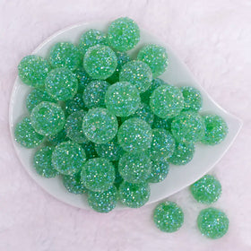 20mm Green Sugar Rhinestone Bubblegum Bead