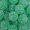 close up view of a pile of 20mm Green Sugar Rhinestone Bubblegum Bead