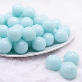 20mm Ice Blue Solid Bubblegum Beads