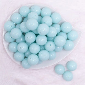 20mm Ice Blue Solid Bubblegum Beads