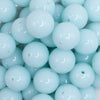 close up view of a pile of 20mm Ice Blue Solid Bubblegum Beads