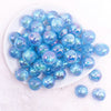 top view of a pile of 20mm Light Blue Opalescence Bubblegum Bead