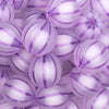 close up view of a pile of 20mm Light Purple Frosted Pumpkin Shaped Bubblegum Bead