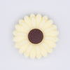 top view of a light yellow 20mm Silicone Daisy Focal Beads