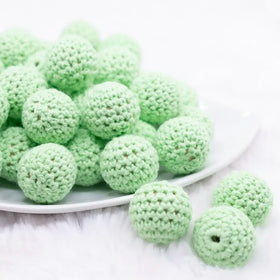20mm Lime Green Crochet wooden bead