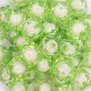 close up view of a pile of 20mm Lime Green Transparent Cube with Middle Bubblegum Beads