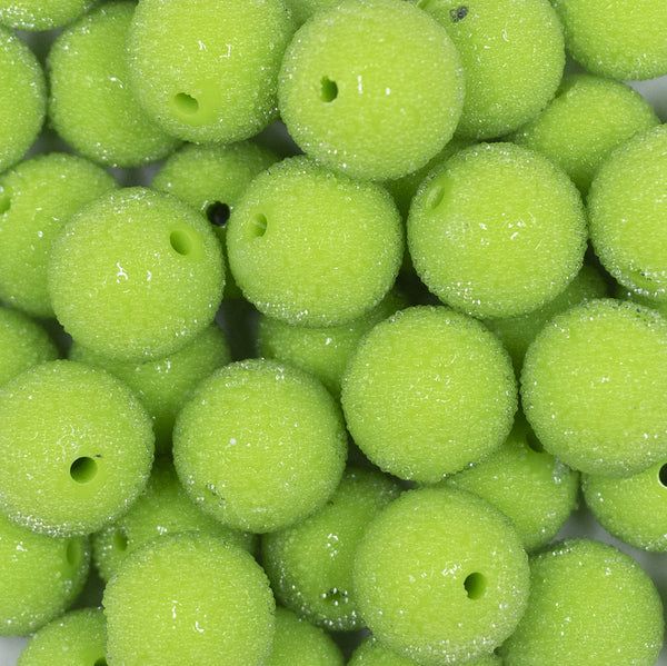 22mm Lime Green Sugar Bubblegum Beads