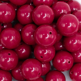 20mm Maroon Red Solid Bubblegum Beads