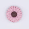 top view of a mauve 20mm Silicone Daisy Focal Beads