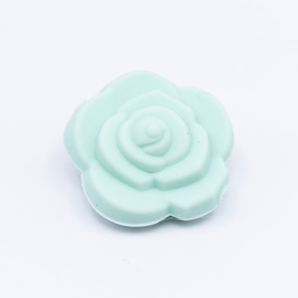 mint 20mm Rose Silicone Focal Beads