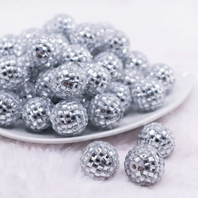 20mm Mirror Disco Faceted Pearl Bubblegum Beads