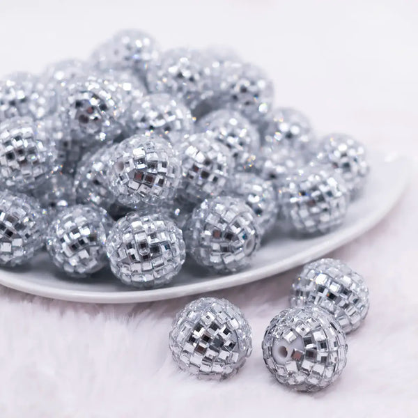 500 Silver Tone Faceted Round Acrylic Spacer Beads – 6mm Disco Ball Spacers For Jewelry