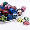 front view of a pile of 20mm Paw Print Mixed Color Bubblegum Beads