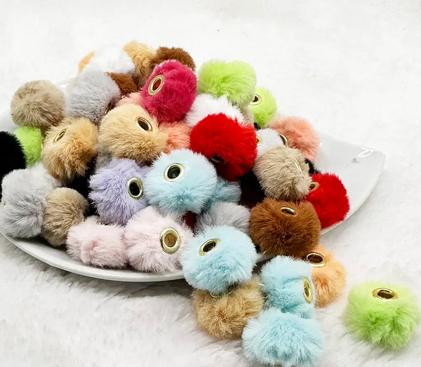 mixed view of a pile of 20mm Furry Plush Spacer Beads