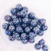 top view of a pile of 20MM Navy Blue AB Solid Chunky Bubblegum Beads
