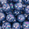 close up view of a pile of 20MM Navy Blue AB Solid Chunky Bubblegum Beads