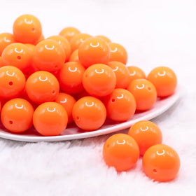 20mm Neon Orange Solid Acrylic Bubblegum Beads