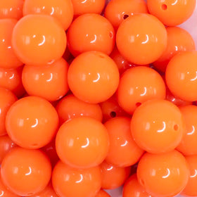 20mm Neon Orange Solid Acrylic Bubblegum Beads