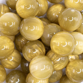 20mm Olive Green Luster Bubblegum Beads