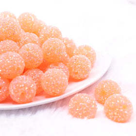 20mm Orange Sugar Rhinestone Bubblegum Bead
