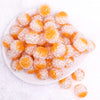 top view of a pile of 20mm Orange Captured Pearls Bubblegum Bead