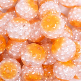 20mm Orange Captured Pearls Bubblegum Bead
