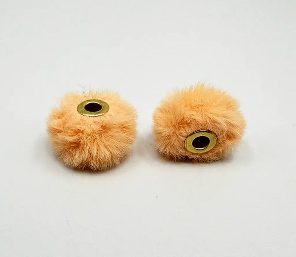 front view of orange 20mm Furry Plush Spacer Beads