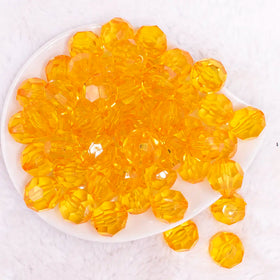 20mm Orange Transparent Faceted Bubblegum Beads