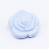pastel blue 20mm Rose Silicone Focal Beads