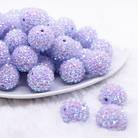 20mm Pastel Purple Rhinestone AB Bubblegum Bead