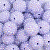 close up view of a pile of 20mm Pastel Purple Rhinestone AB Bubblegum Bead