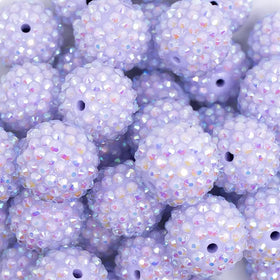 20mm Pastel Purple Rhinestone AB Bubblegum Bead