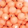 close up view of a pile of 20mm Peach Faceted Opaque Bubblegum Beads