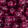 close up view of a pile of 20mm Pink and Black Plaid Bubblegum Beads