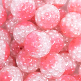 20mm Pink Captured Pearls Bubblegum Bead