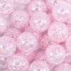 close up view of a pile of 20mm Light Pink Crackle AB Bubblegum Beads
