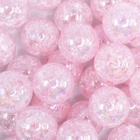 20mm Light Pink Crackle AB Bubblegum Beads