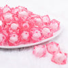 front view of a pile of 20mm Pink Transparent Cube with Middle Bubblegum Beads