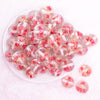 top view of a pile of 20mm Pink Flaked Flower Bubblegum Bead