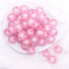 top view of a pile of 20mm Pink Frosted Pumpkin Shaped Bubblegum Bead