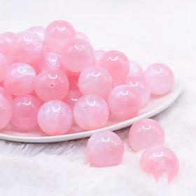 20mm Pink Glitter Pearl Bubblegum Bead