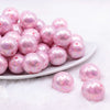 front view of a pile of 20mm Pink Lace AB Bubblegum Beads