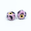 front view of pink leopard 15mm Furry Plush Spacer Beads