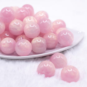 20mm Pink Luster Bubblegum Beads