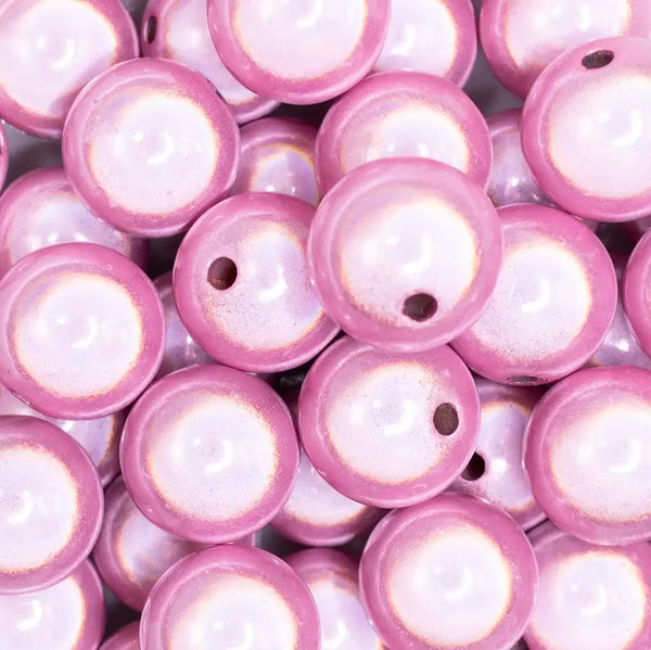 close up view of a pile of 20mm Pink Miracle Bubblegum Bead