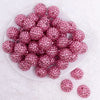 top view of a  pile of 20mm Pink Rhinestone Bubblegum Beads