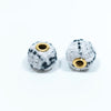 front view of black and white plaid 15mm Furry Plush Spacer Beads